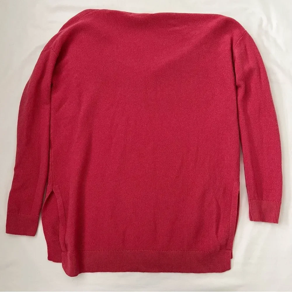 Boden Vneck wool blend split hem sweater pink women’s size S